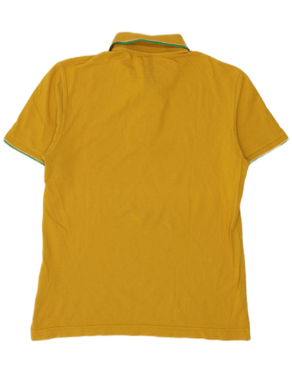 BENETTON Mens Polo Shirt Small Yellow Cotton