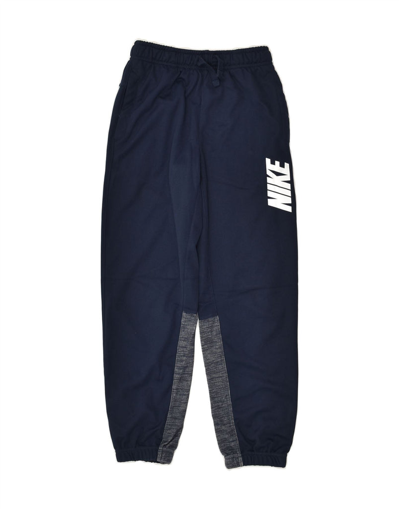 NIKE Boys Tracksuit Trousers 10-11 Years Medium Navy Blue Polyester | Vintage Nike | Thrift | Second-Hand Nike | Used Clothing | Messina Hembry 