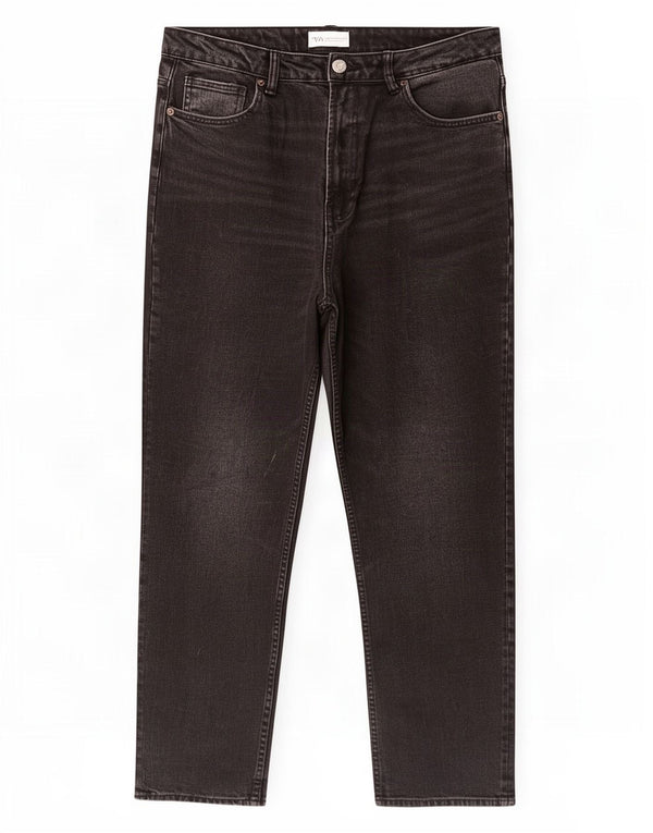 Zara Womens Straight Jeans EU 46 2XL W36 L28 Black