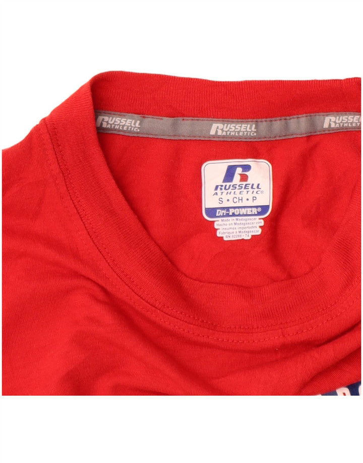 RUSSELL ATHLETIC Mens Graphic T-Shirt Top Small Red Polyester