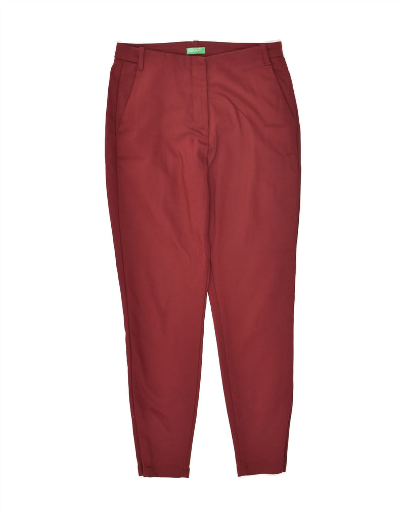 BENETTON Womens Slim Chino Trousers UK 6 XS W26 L25  Red Cotton | Vintage Benetton | Thrift | Second-Hand Benetton | Used Clothing | Messina Hembry 