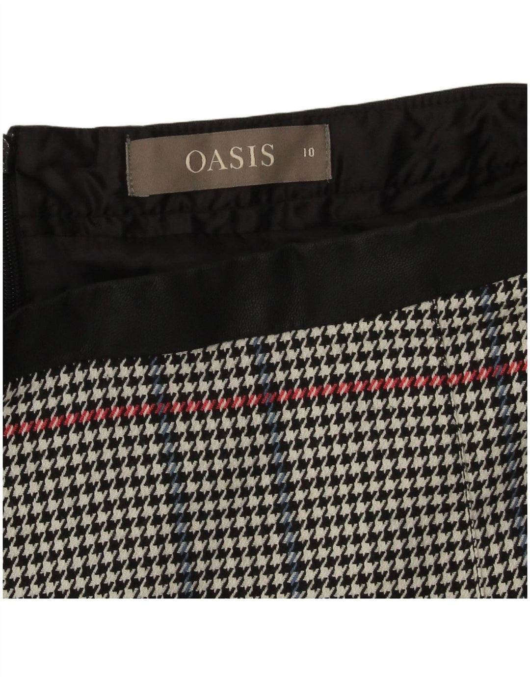 Oasis Womens Mini Skirt UK 10 Small W28 Grey Houndstooth Polyester