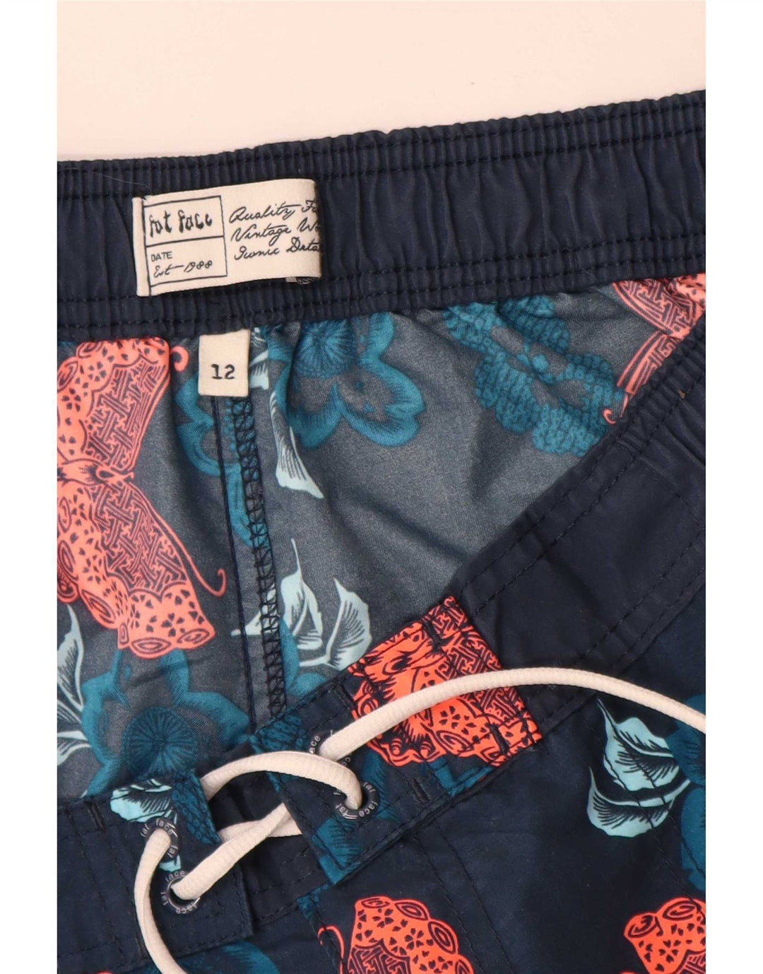Fat Face Womens Swimming Shorts UK 12 Medium Navy Blue Floral Polyester