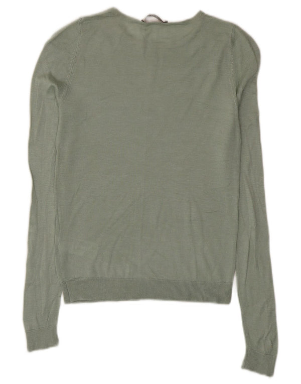 Oasis Womens Boat Neck Jumper Sweater UK 6 XS Green Viscose