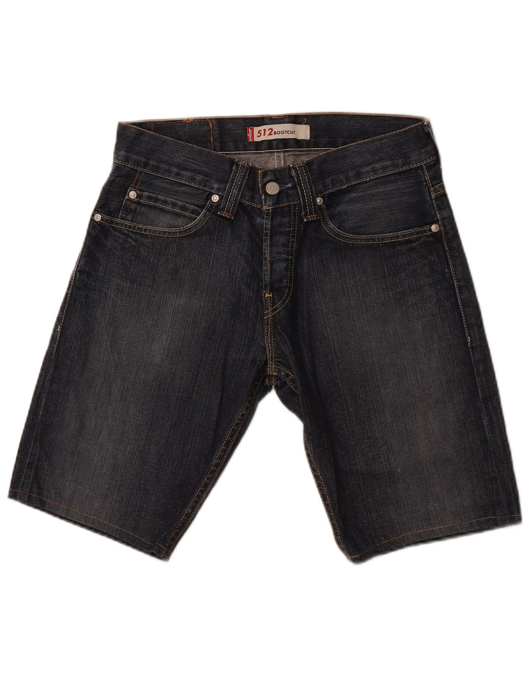 LEVI'S Mens 512 Slim Denim Shorts W29 Small Blue Cotton