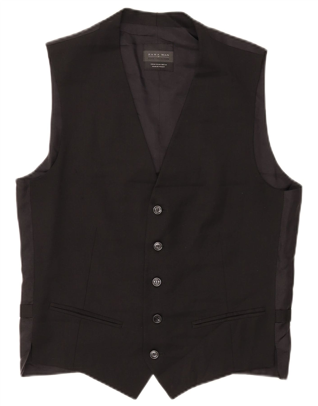Zara Mens Waistcoat Medium Black Wool