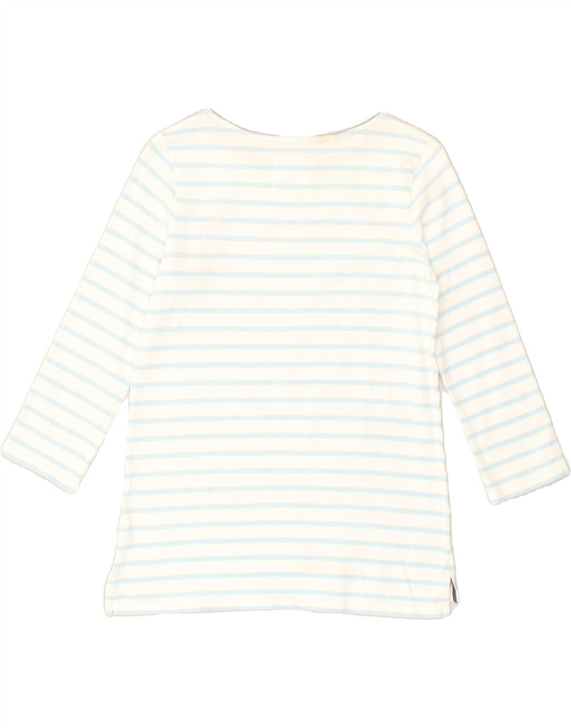 JACK WILLS Womens Top 3/4 Sleeve UK 8 Small White Striped Cotton | Vintage Jack Wills | Thrift | Second-Hand Jack Wills | Used Clothing | Messina Hembry 