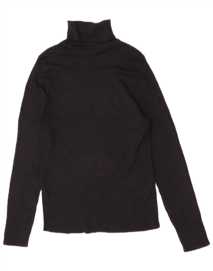 Marks & Spencer Womens Roll Neck Jumper Sweater UK 12 Medium Black
