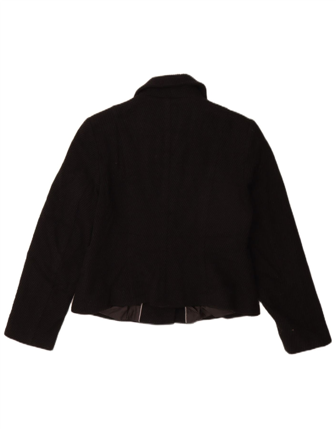 Marks & Spencer Womens Short Overcoat UK 14 Medium Black Viscose