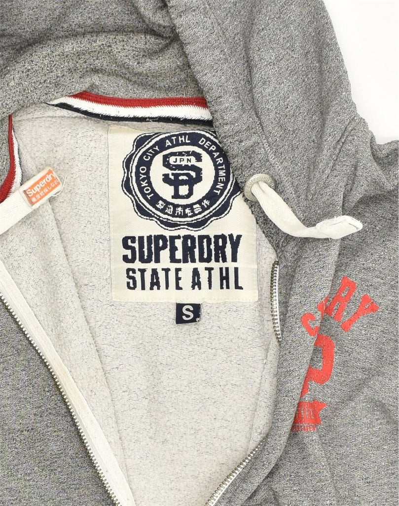 SUPERDRY Mens Graphic Zip Hoodie Sweater Small Grey Cotton | Vintage Superdry | Thrift | Second-Hand Superdry | Used Clothing | Messina Hembry 