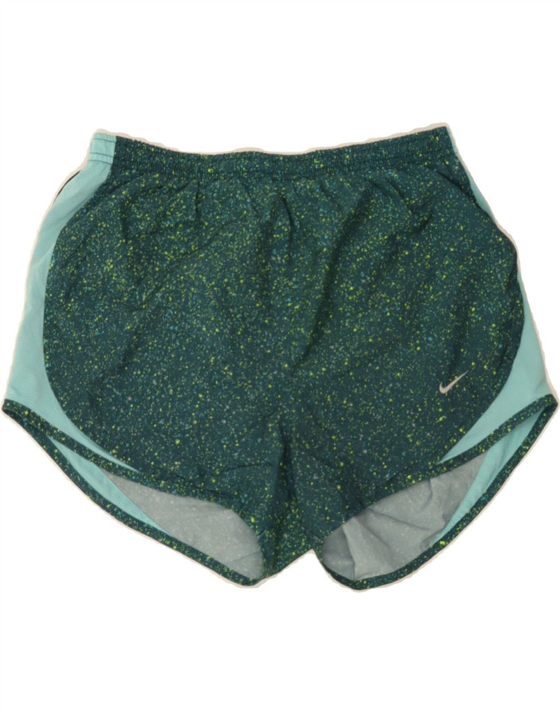 NIKE Womens Sport Shorts UK 10 Small  Green Spotted Polyester Vintage Nike and Second-Hand Nike from Messina Hembry 