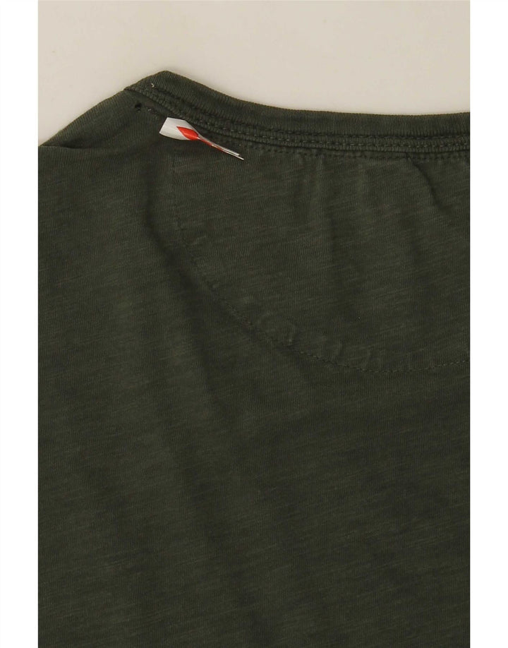 Sun68 Mens T-Shirt Top Large Khaki Cotton