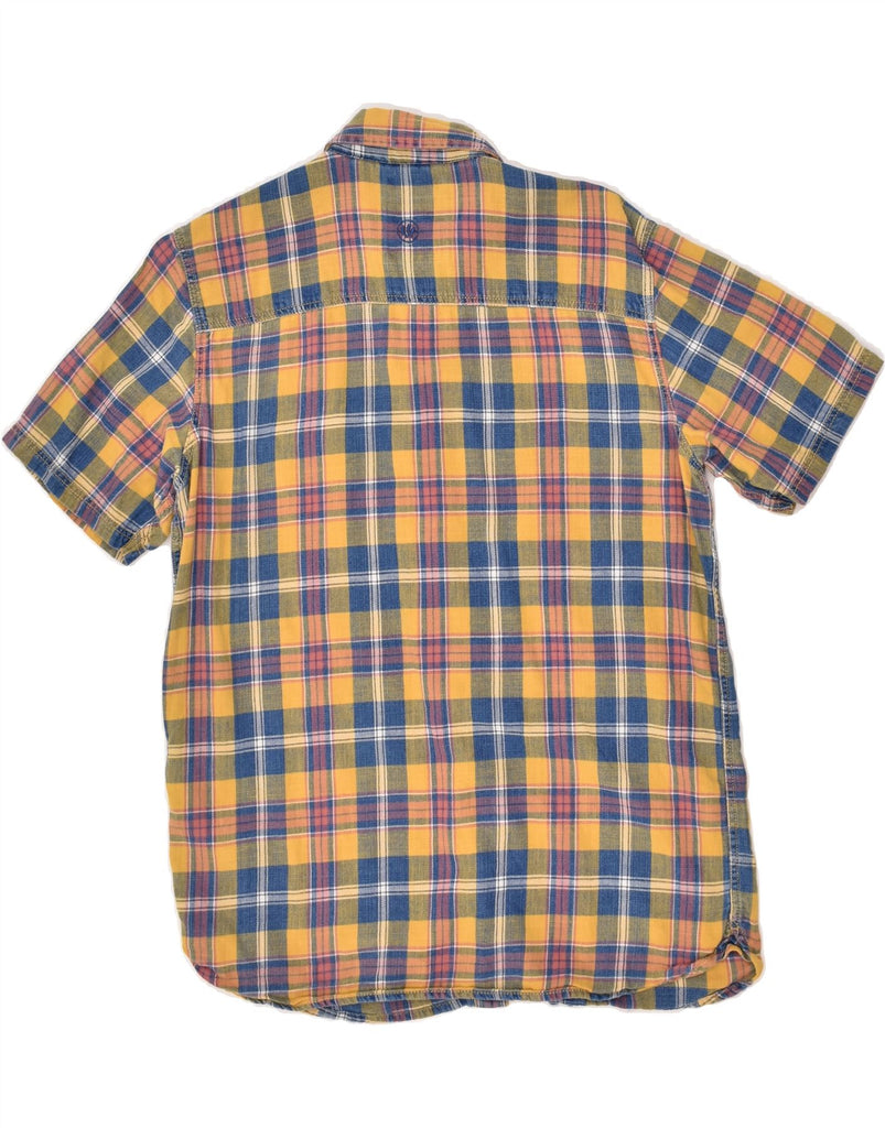 FAT FACE Mens Short Sleeve Shirt Small Yellow Check Cotton | Vintage Fat Face | Thrift | Second-Hand Fat Face | Used Clothing | Messina Hembry 