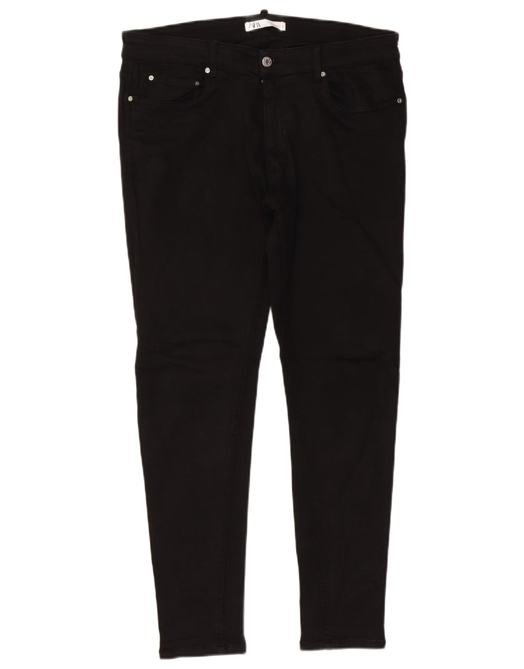 Zara Mens Slim Jeans EU 46 Large W36 L29 Black Cotton