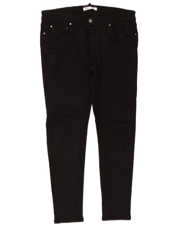 Zara Mens Slim Jeans EU 46 Large W36 L29 Black Cotton