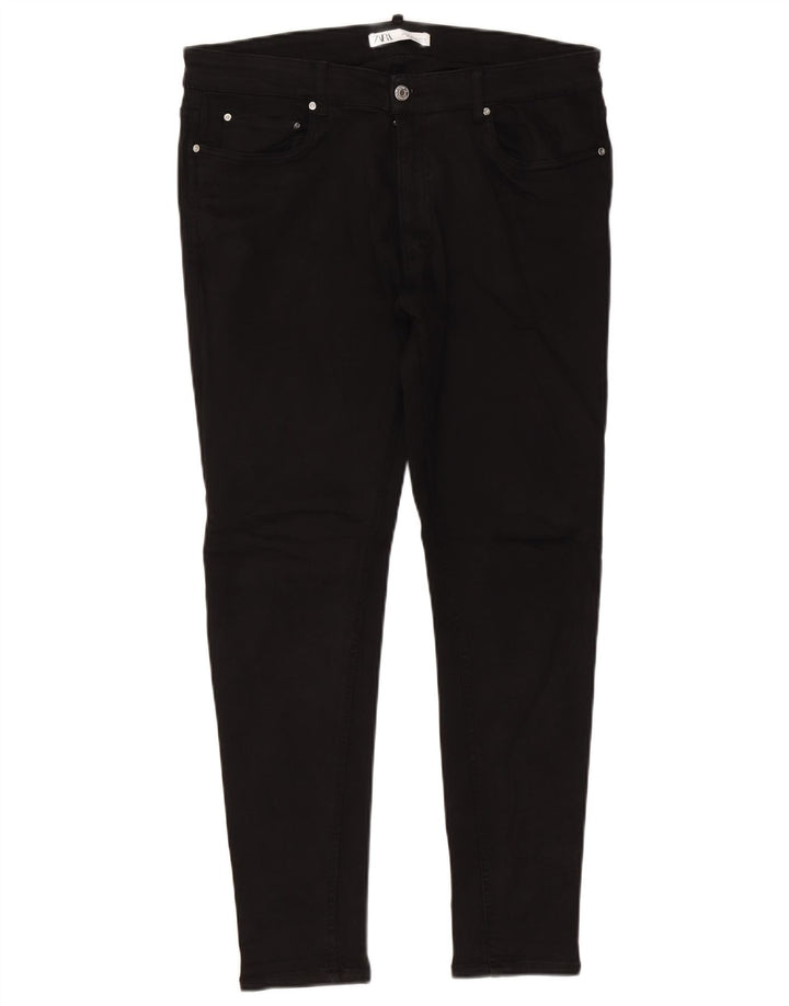 Zara Mens Slim Jeans EU 46 Large W36 L29 Black Cotton