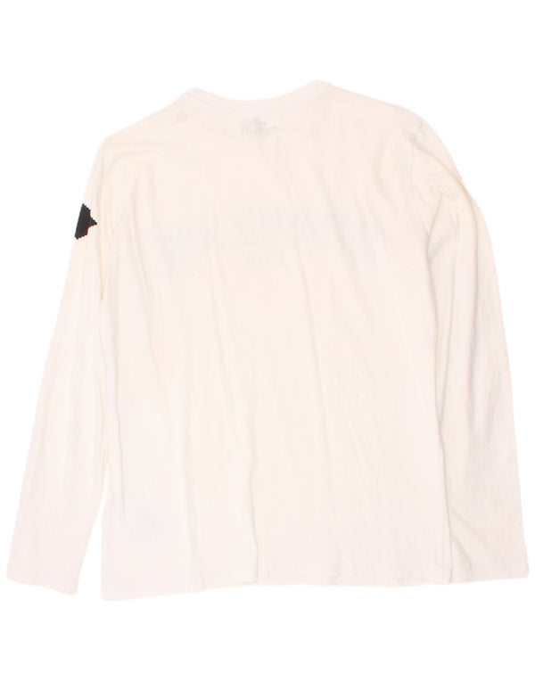 Replay Boys Graphic Top Long Sleeve 15-16 Years White Cotton