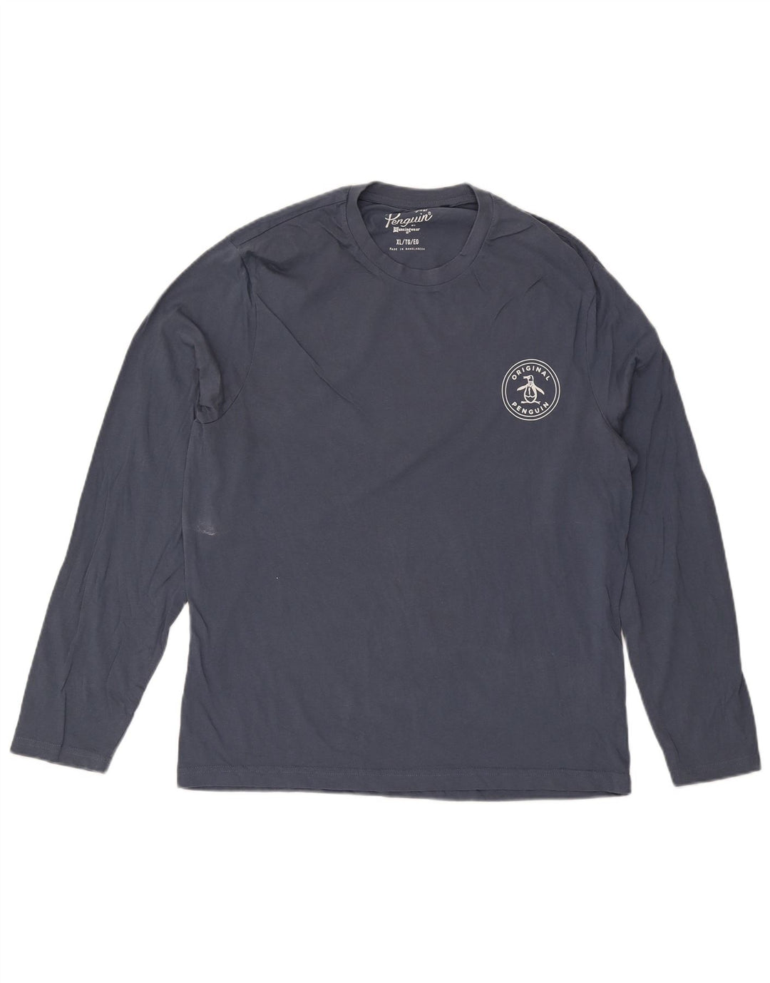 Penguin Mens Top Long Sleeve XL Navy Blue Cotton