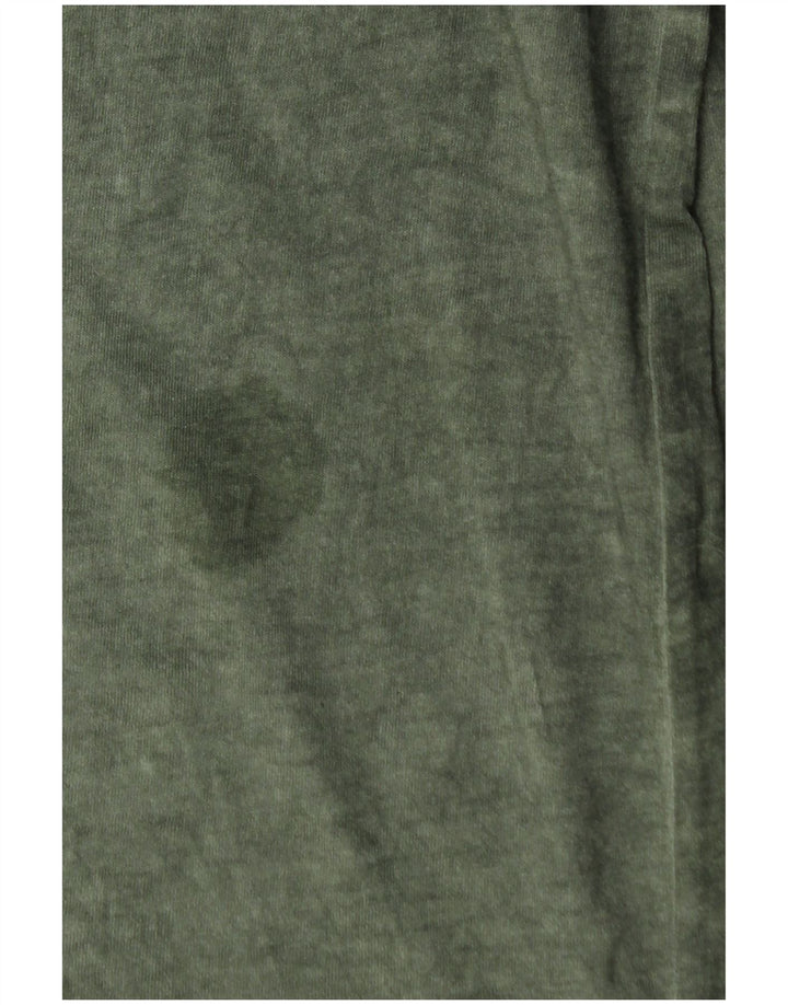 BENETTON Mens Graphic Top Long Sleeve Small Green Cotton