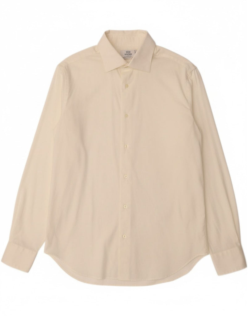 BOGGI MILANO Mens Custom Fit Shirt Size 16 1/2 42 Large Off White Cotton Vintage Boggi Milano and Second-Hand Boggi Milano from Messina Hembry 