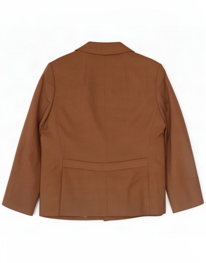 Goldix Womens 4 Button Blazer Jacket UK 14 Medium Brown