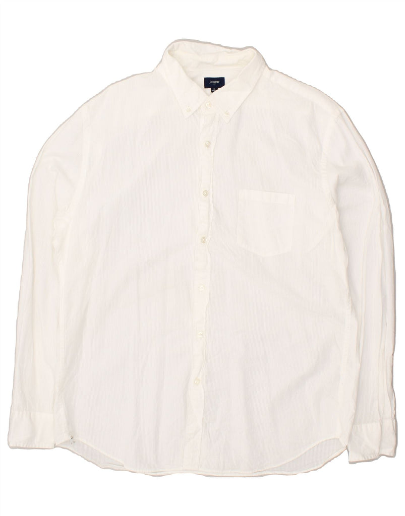 J. CREW Mens Shirt XL White Striped Cotton | Vintage J. Crew | Thrift | Second-Hand J. Crew | Used Clothing | Messina Hembry 