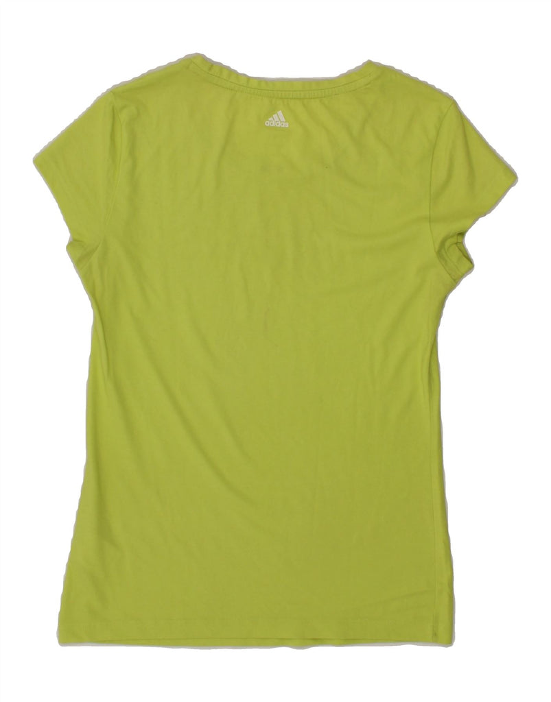ADIDAS Womens Graphic T-Shirt Top UK 8/10 Small Green Cotton Vintage Adidas and Second-Hand Adidas from Messina Hembry 