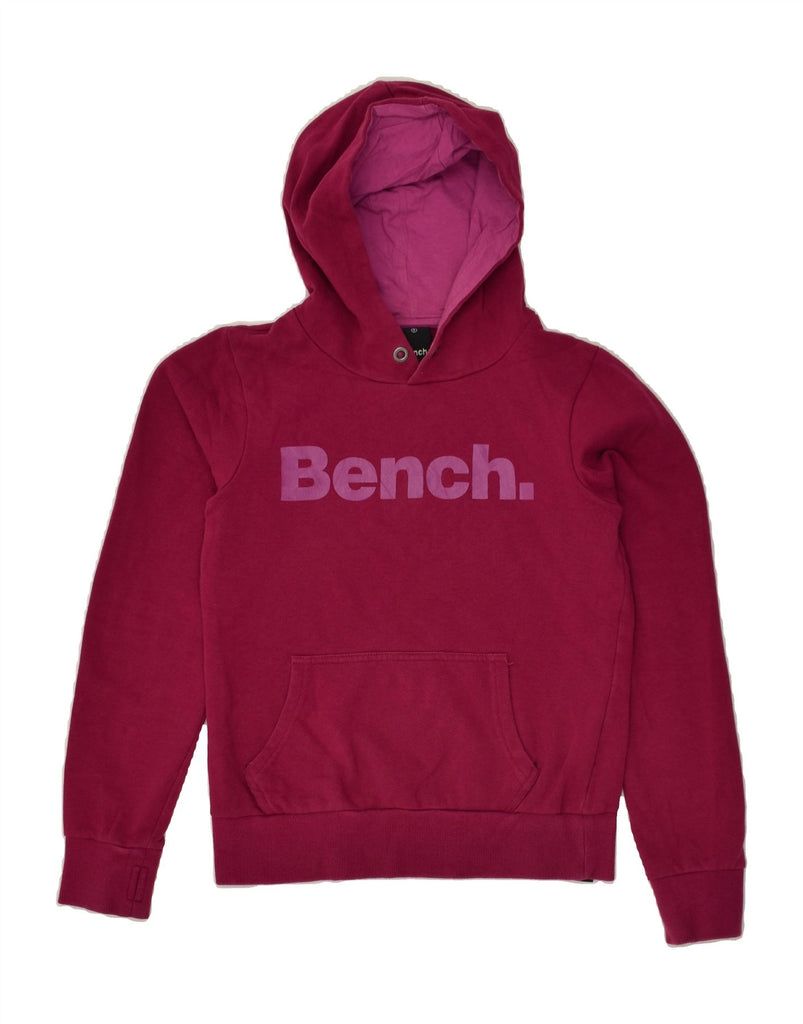 BENCH Womens Graphic Hoodie Jumper UK 10 Small Pink Cotton | Vintage Bench | Thrift | Second-Hand Bench | Used Clothing | Messina Hembry 