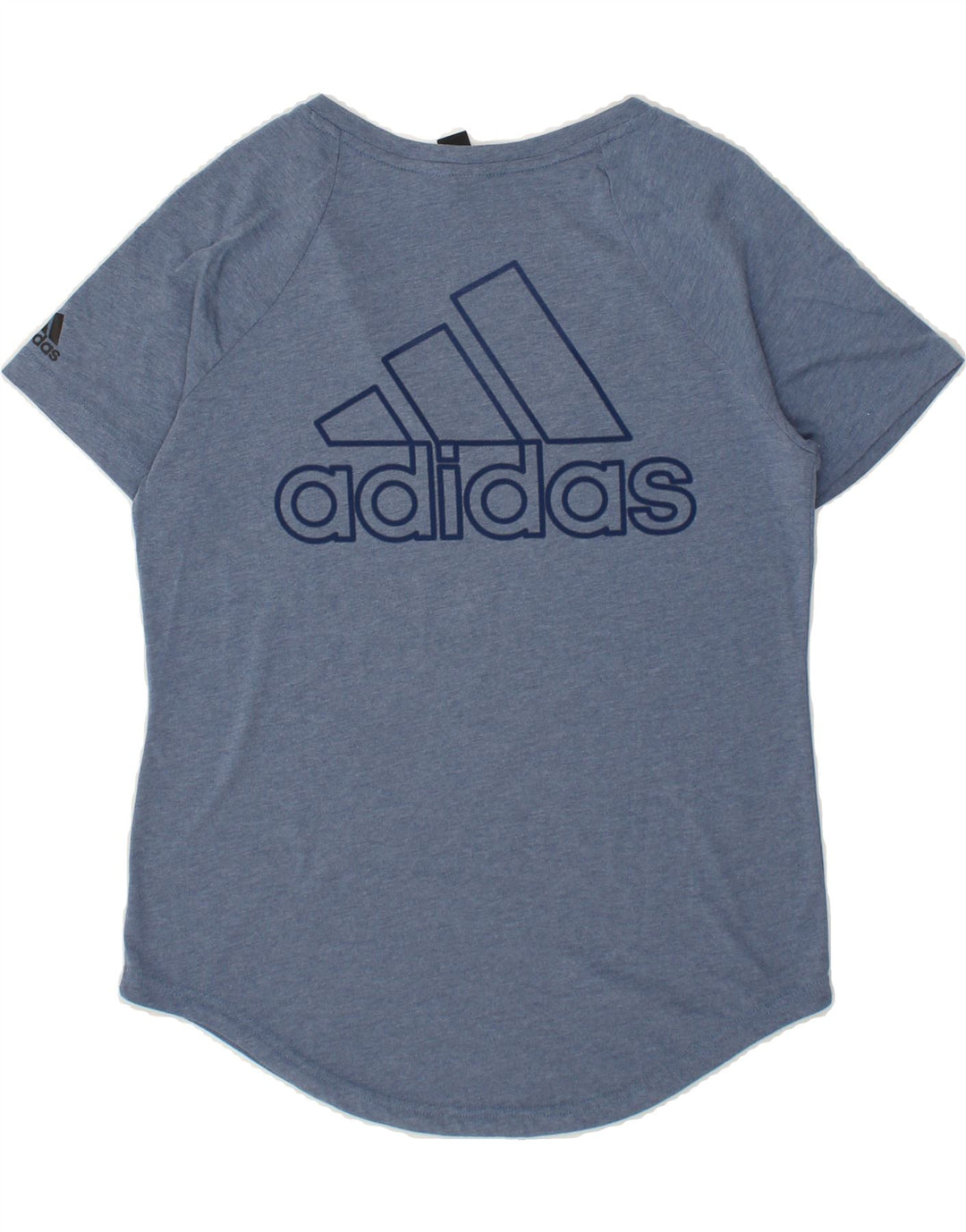 ADIDAS Womens Graphic T-Shirt Top UK 12 Medium Blue Vintage Adidas and Second-Hand Adidas from Messina Hembry 