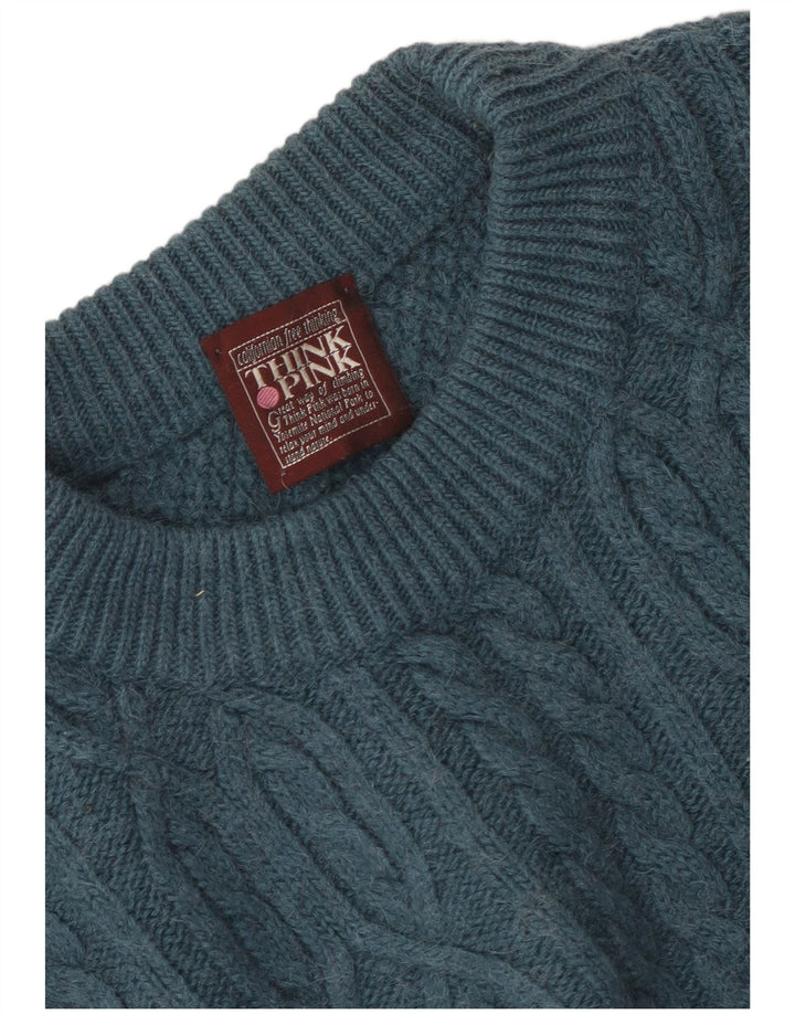 Think Pink Womens Crew Neck Jumper Sweater UK 20 2XL Blue