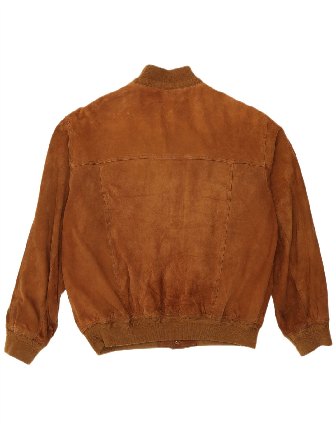 Vintage Mens Suede Bomber Jacket IT 55 2XL Brown Leather
