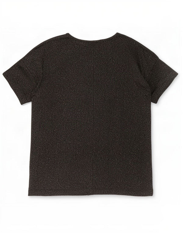 Topshop Womens Oversized T-Shirt Top UK 8 Small Black Flecked Polyester