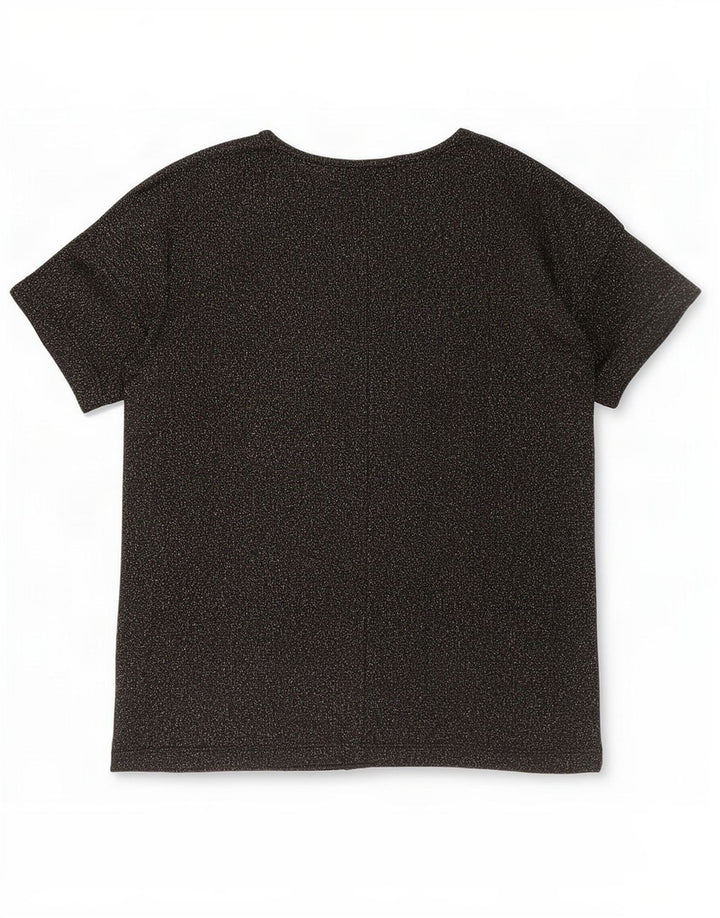 Topshop Womens Oversized T-Shirt Top UK 8 Small Black Flecked Polyester