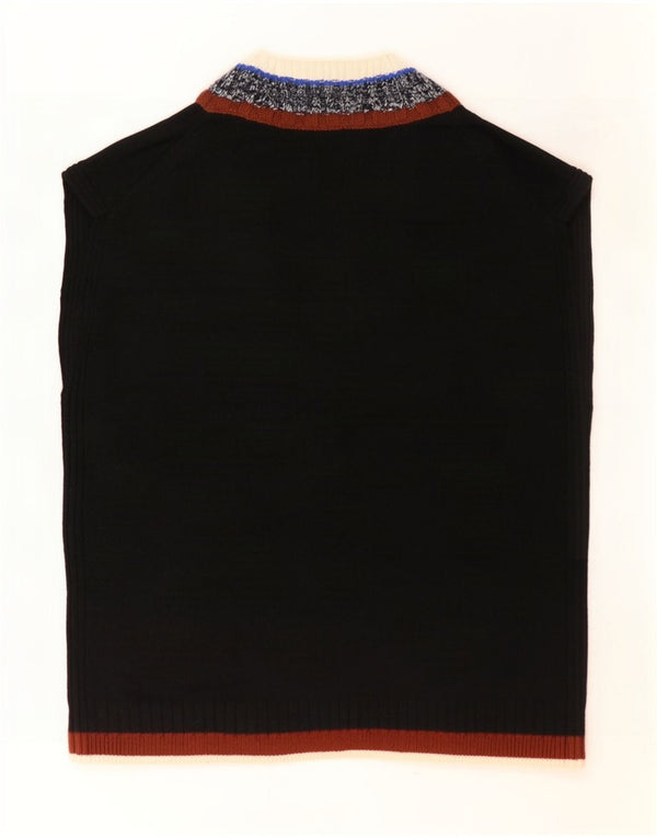 Cos Mens Vest Tank Top Medium Black Colourblock Wool