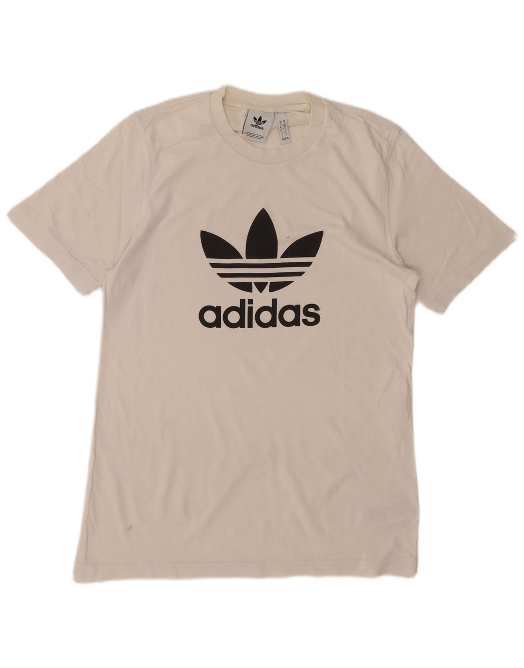 ADIDAS Mens Graphic T-Shirt Top Small White Cotton