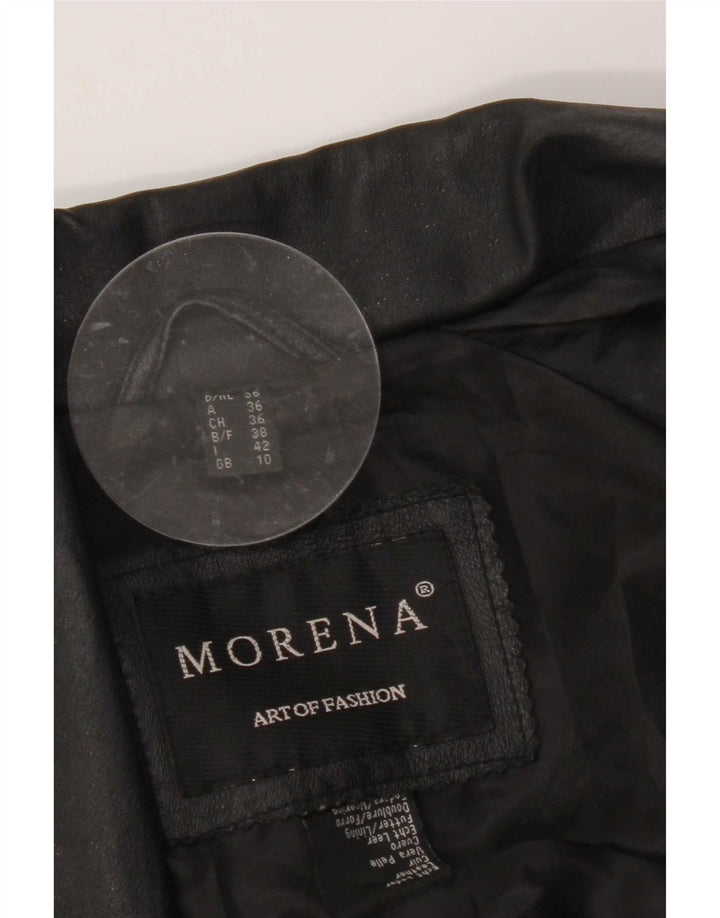 Morena Womens Oversized Leather Jacket UK 10 Small Black