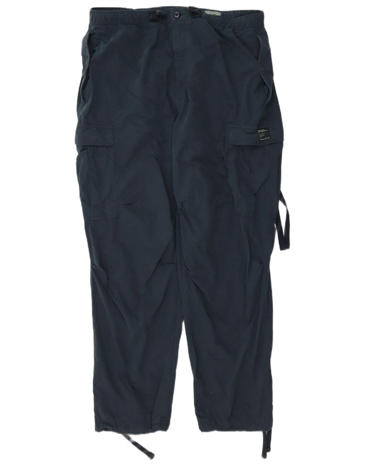 SUPERDRY Mens Tapered Cargo Trousers W34 L32 Navy Blue Cotton