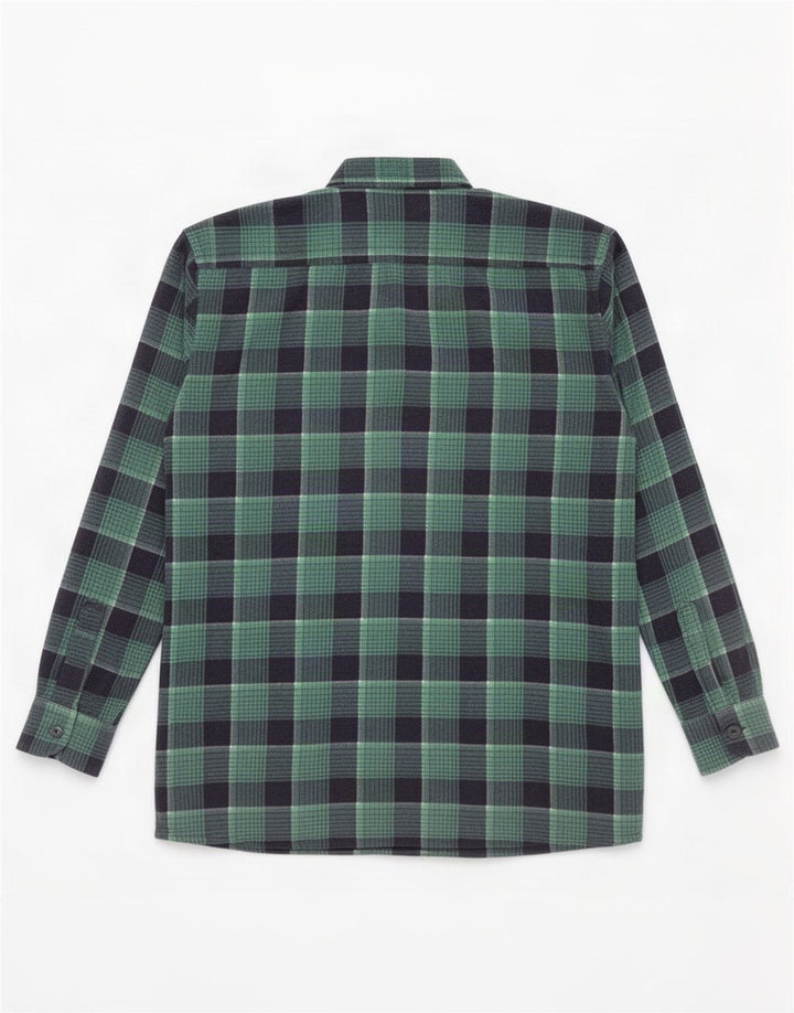 Vintage Mens Flannel Shirt Large Green Check