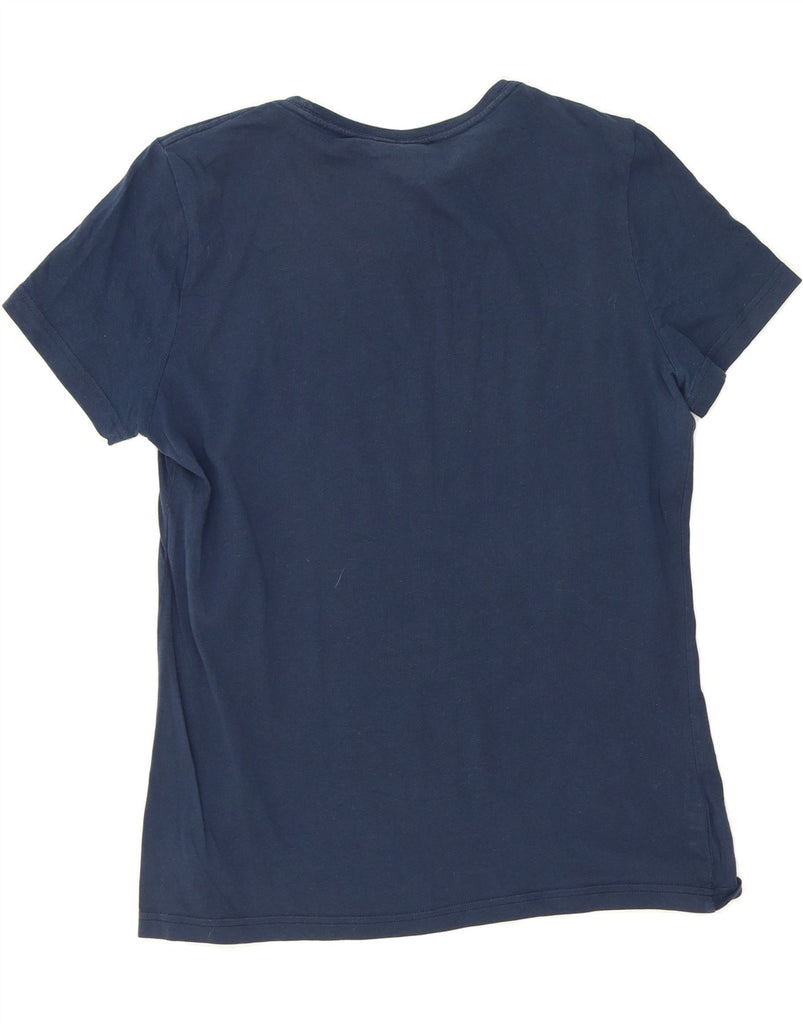 ADIDAS Womens Graphic T-Shirt Top UK 12 Medium Navy Blue Cotton Vintage Adidas and Second-Hand Adidas from Messina Hembry 