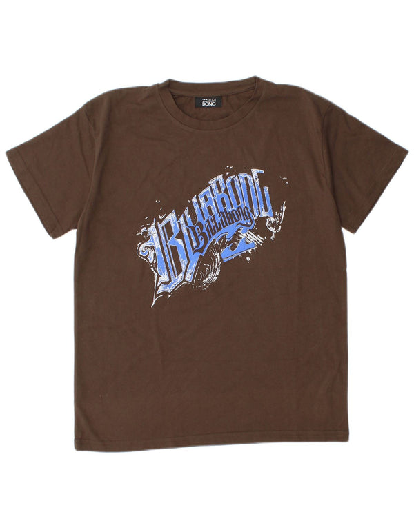 Billabong Boys Graphic T-Shirt Top 13-14 Years Small Brown Cotton