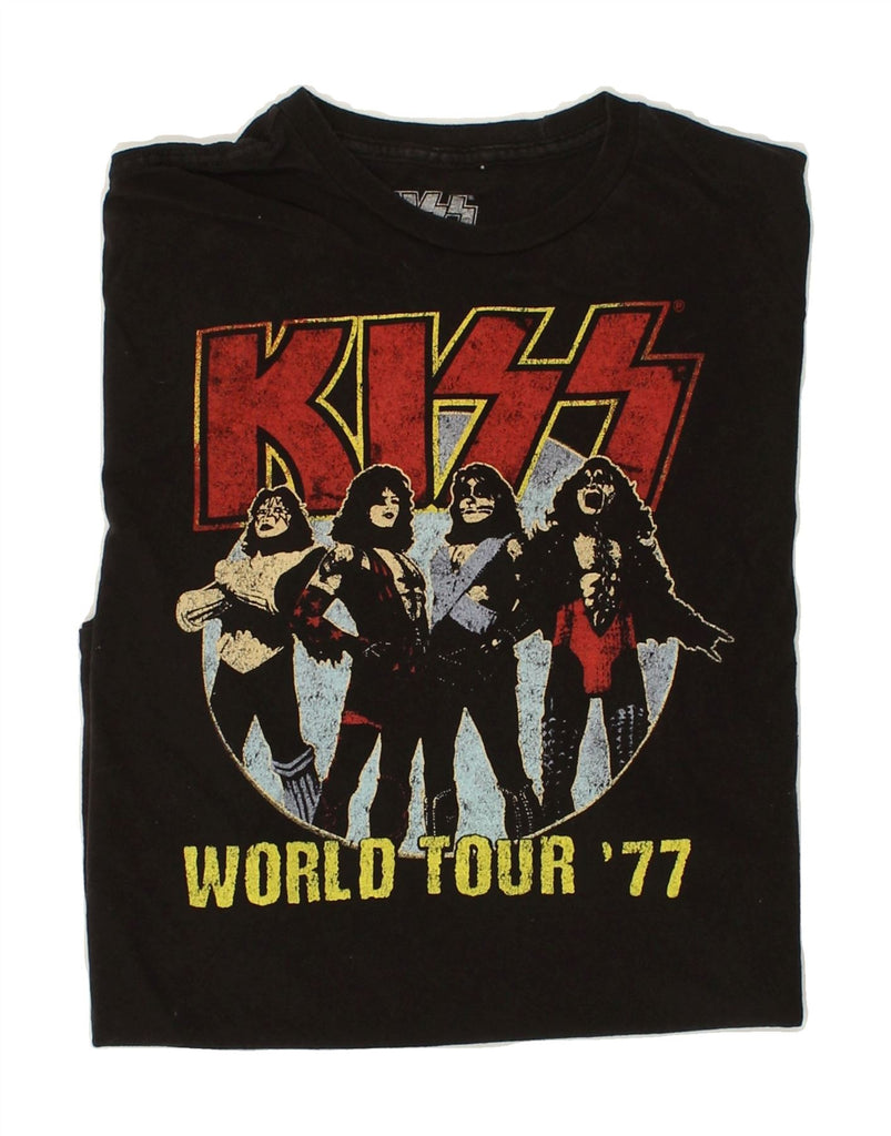 KISS Mens Graphic T-Shirt Top XL Black Cotton Vintage Kiss and Second-Hand Kiss from Messina Hembry 