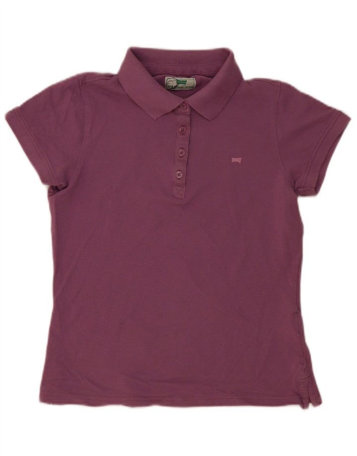 Carrera Womens Polo Shirt UK 12 Medium Purple Cotton