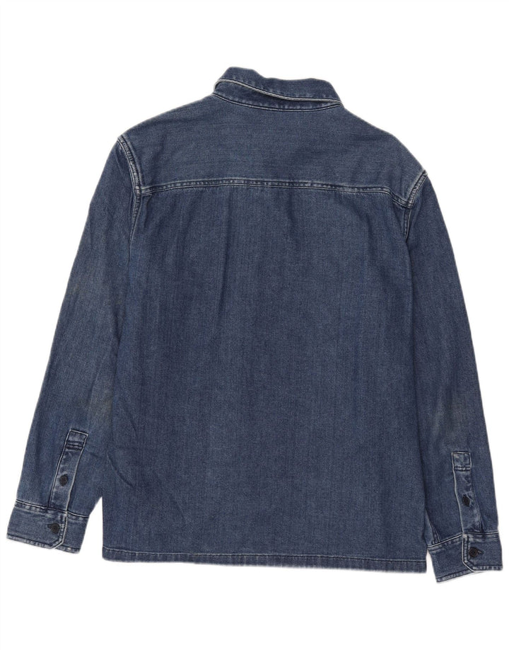 Marks & Spencer Mens Overshirt Denim Shirt Large Blue Cotton Classic