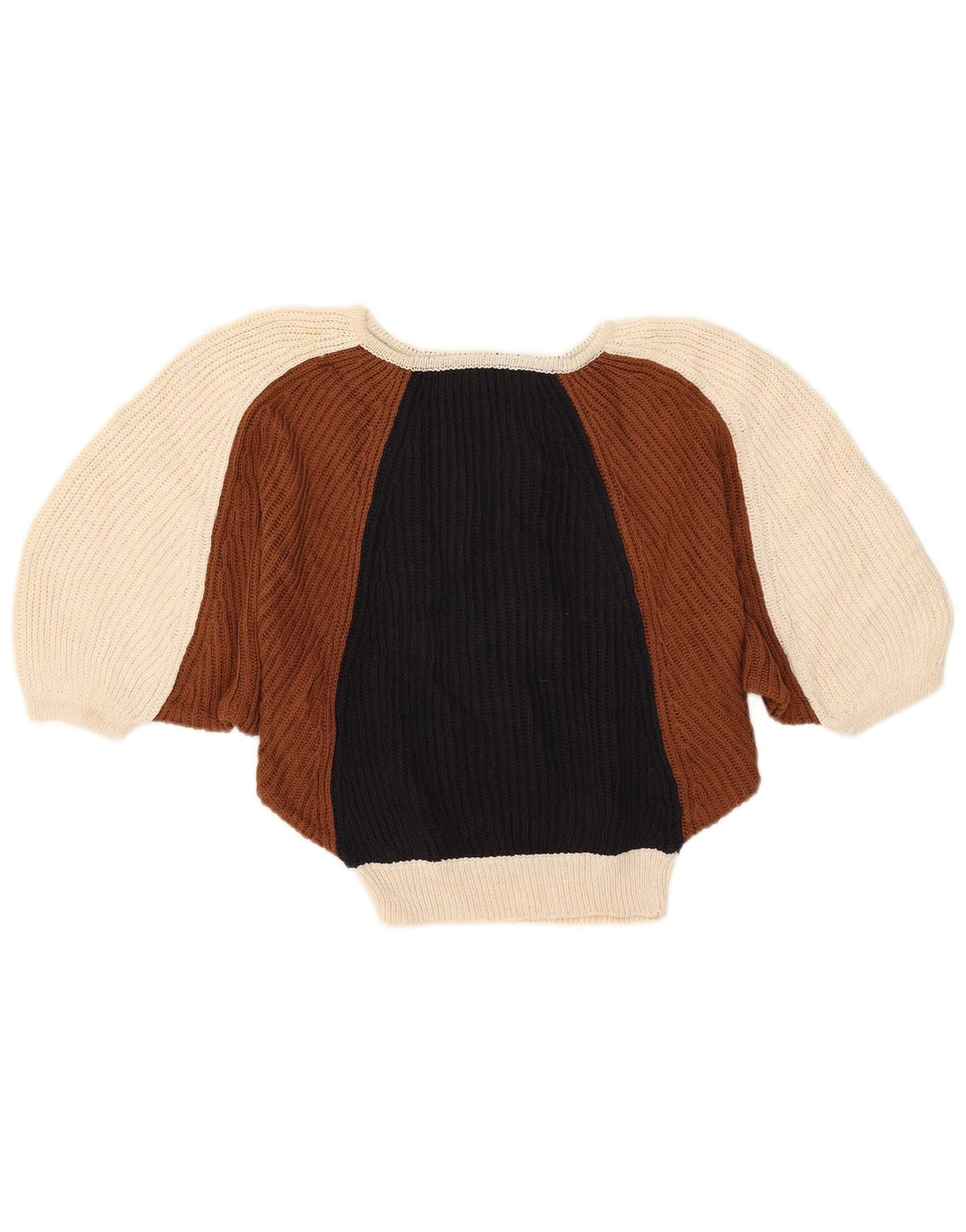 Vintage Womens 1/2 Sleeve Boat Neck Jumper Sweater IT 44 Medium Multicolour