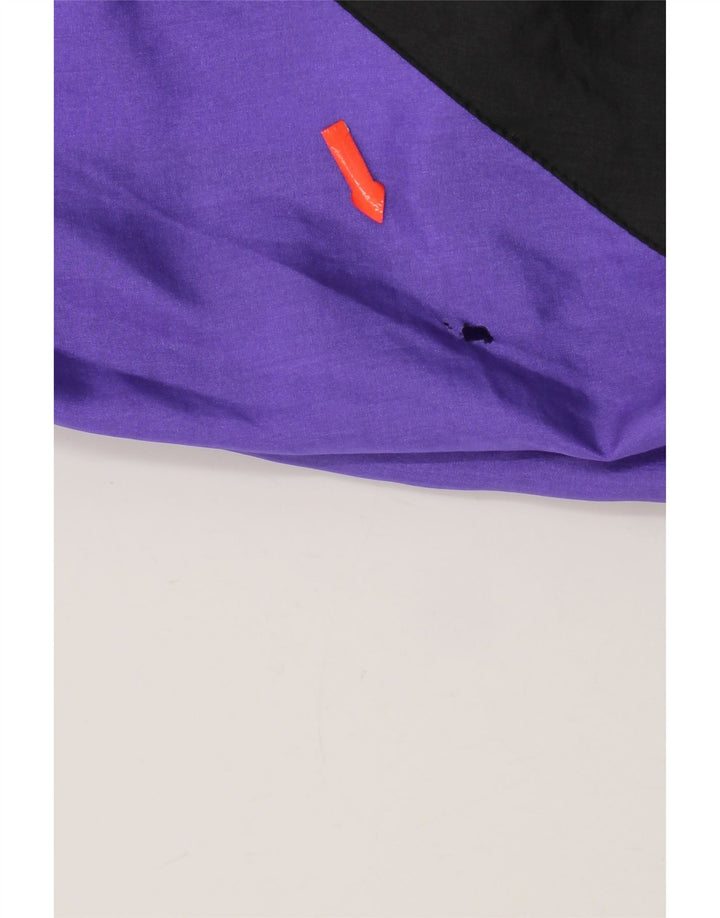 Vintage Mens Tracksuit Top Jacket Large Purple Colourblock Nylon