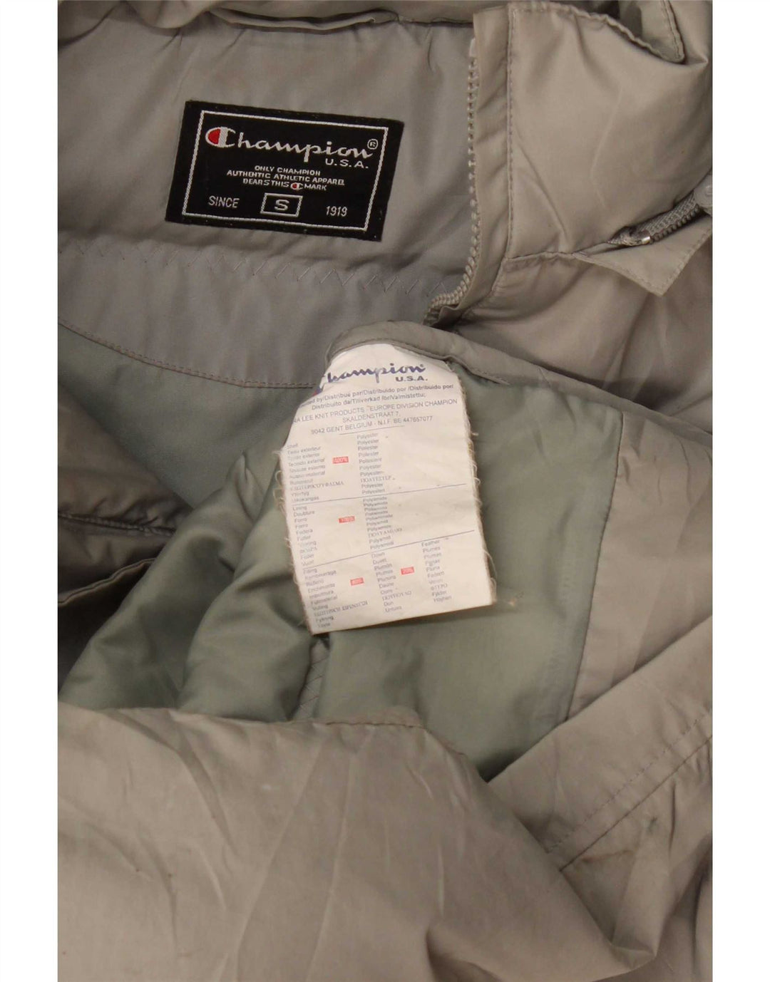 Champion Womens Oversized Hooded Padded Coat UK 10 Small Grey Polyester
