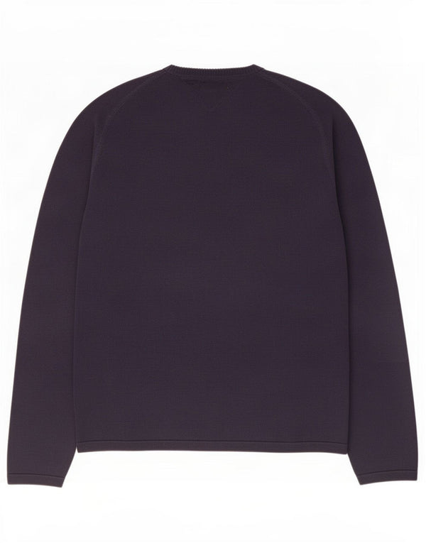 Tommy Hilfiger Mens Graphic Crew Neck Jumper Sweater Large Navy Blue Cotton