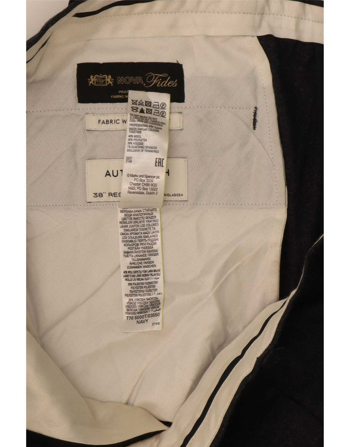 Marks & Spencer Mens Autograph Chino Trousers W38 L31 Navy Blue