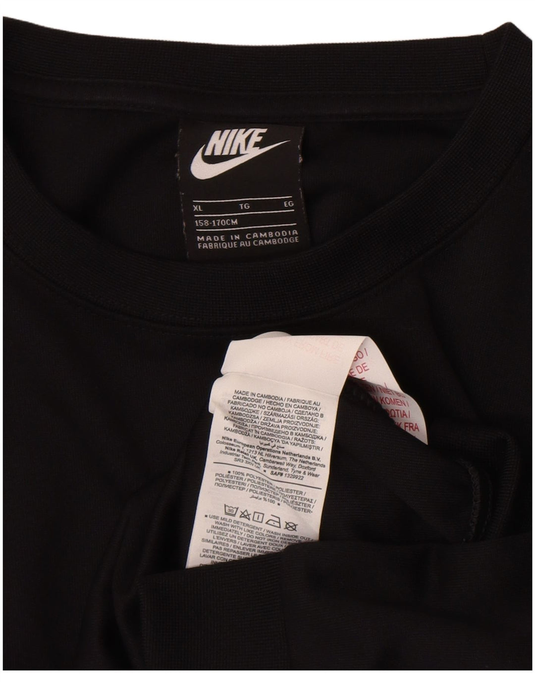 Nike Boys Sweatshirt Jumper 13-14 Years XL Black Polyester