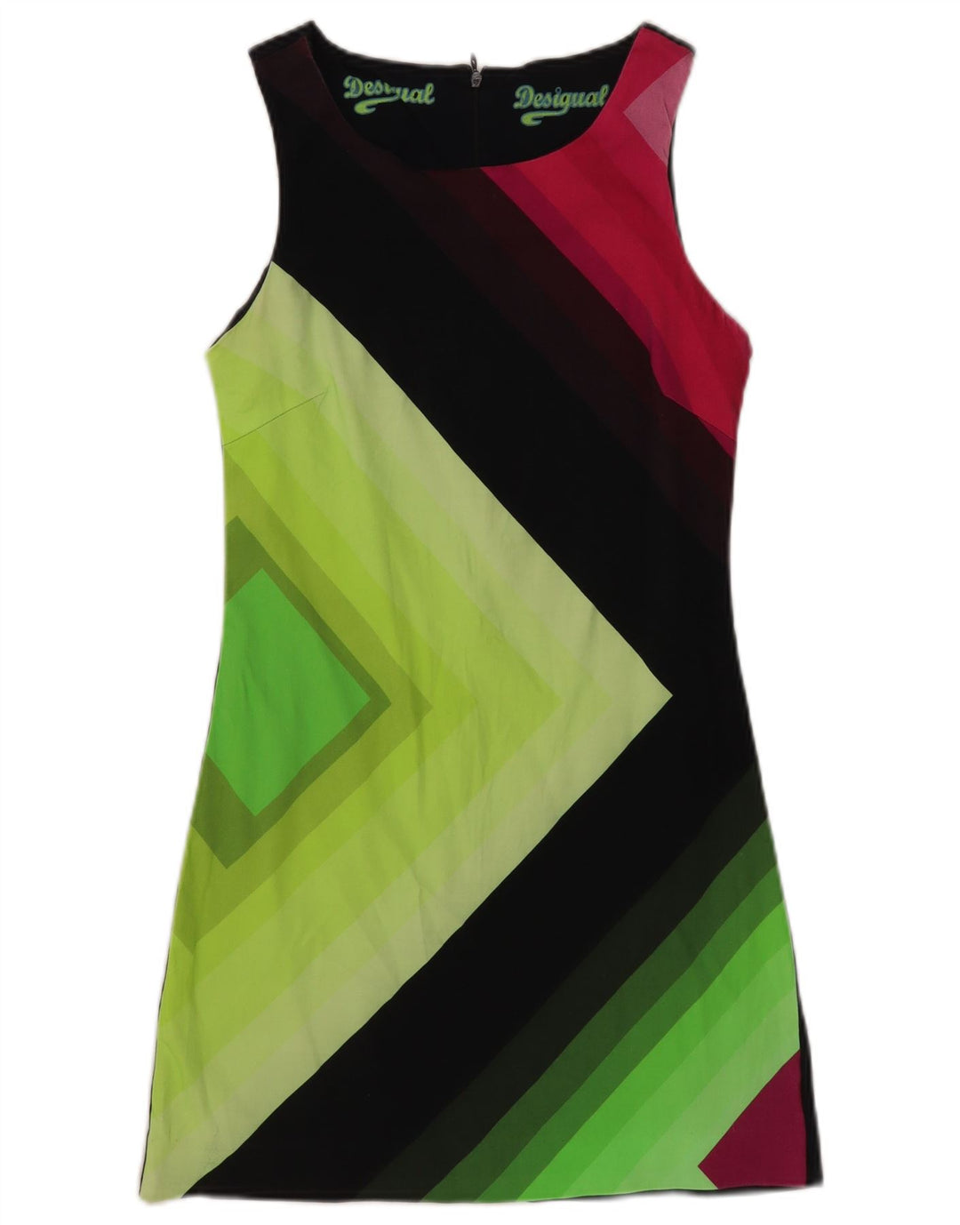 Desigual Womens Sheath Dress UK 12 Medium Multicoloured Geometric